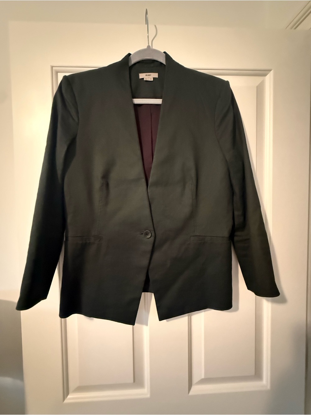 Helmut Lang Dark Olive Single-Button Blazer